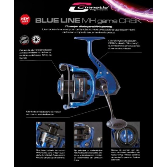 Carrete Cinnetic Blue Line MH Game 5500 CRBK