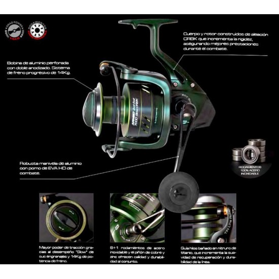 Carrete Cinnetic Armed Great Coast 7000 Slow CRBK