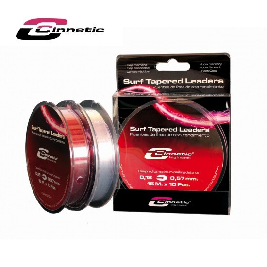 Surf Tapered Leaders Cinnetic 0.16/0.52 Red