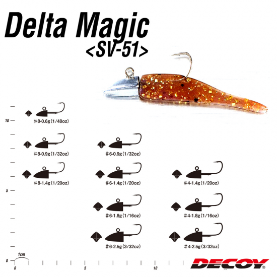 Anzuelo Decoy SV-51H Heavy 5gr Hook 3 Cabezas Plomadas