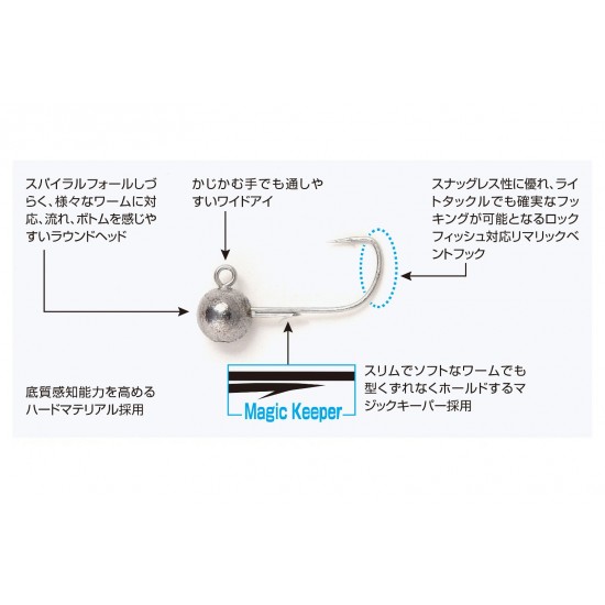 Anzuelo Decoy SV52 ROUND MAGIC 2.5gr Hook 4 Cabezas Plomadas