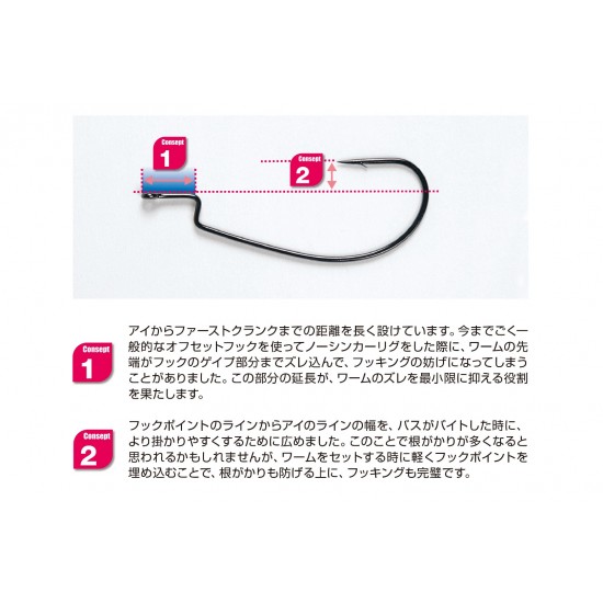 Decoy Dream Hook Worm 15 Anzuelos Carbono