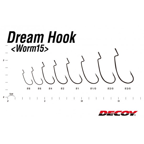 Decoy Dream Hook Worm 15 Anzuelos Carbono