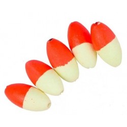 Micro Perlas Flotantes Ovaladas Color Blanca/Roja