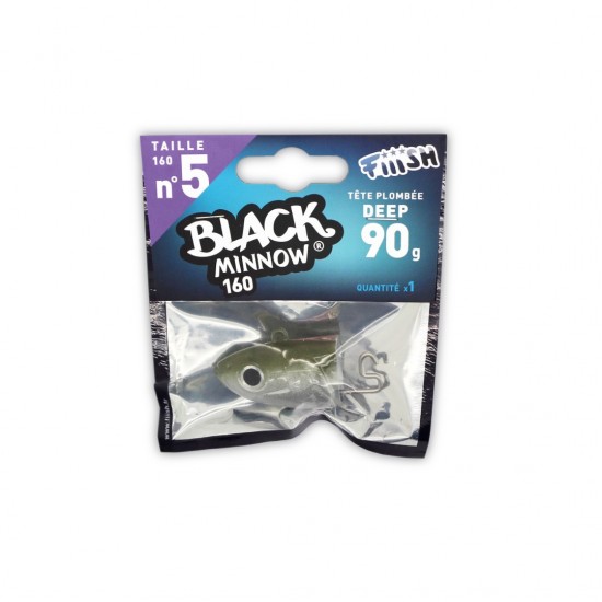 Black Minnow 160 Deep jig head 90 Gr Color Khaki