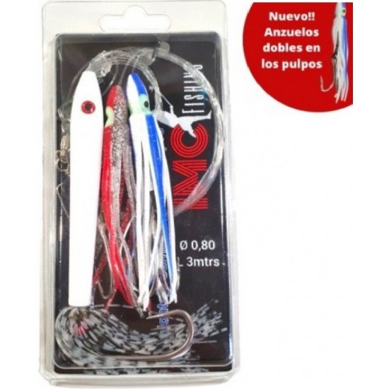 Imc Fishing Montaje Curri Bala + 2 Pulpos Color White Bait Curricán