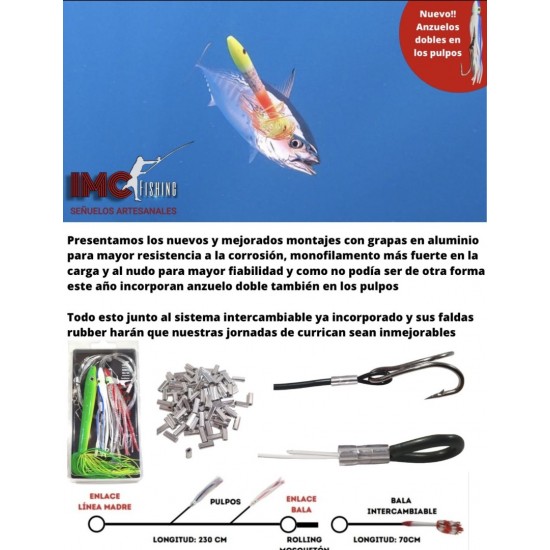Imc Fishing Curri Bala + 2 Pulpos Color Red Head Curricán