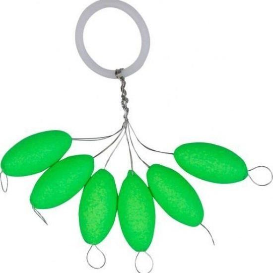 Flotador Oval bait Con Stooper Kali Kunnan Verde Fluor