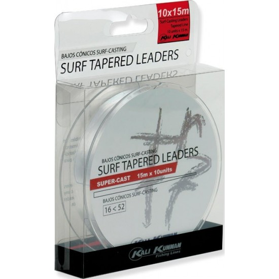 Surf Tapered Leaders Kali Kunnan Trasnparente 0.26/0.57 mm