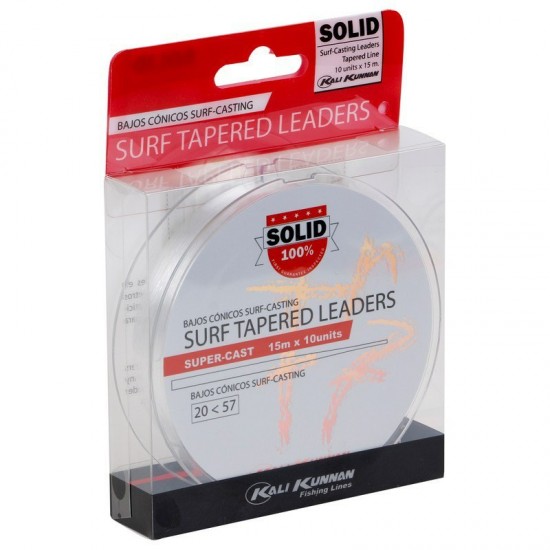 Surf Tapered Leaders Solid Kali Kunnan Trasnparente 0.20/0.57 mm