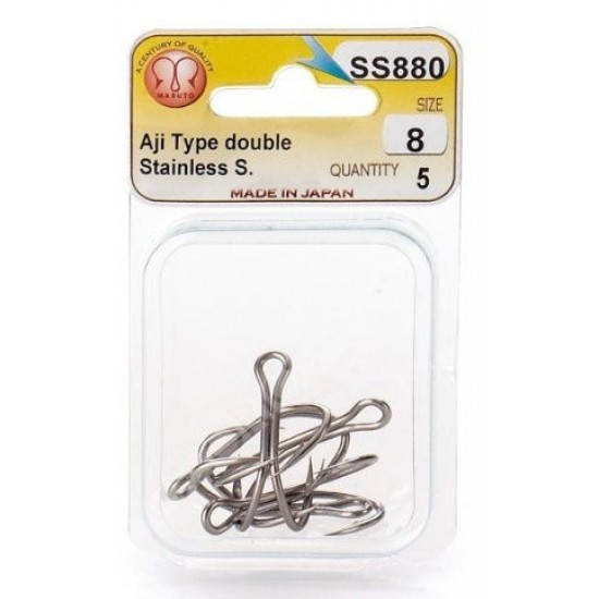 Anzuelo Maruto Aji Type Double Stainless SS880  Anzuelos Dobles / Triples