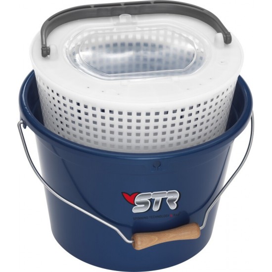 Cubo para cebos vivos 13L Verde + Cesta vivero de STR Oxigenadores / Cubo / Bolsa Porta-Peces