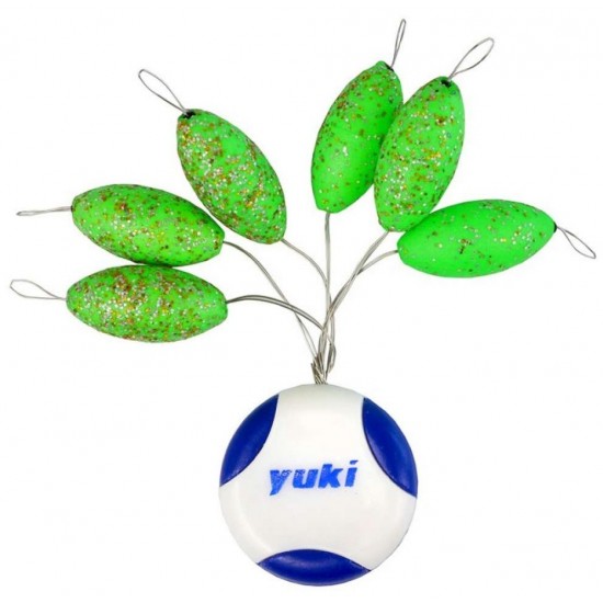 Oval Floating Bead With Stopper 6 Color Green Glossy 