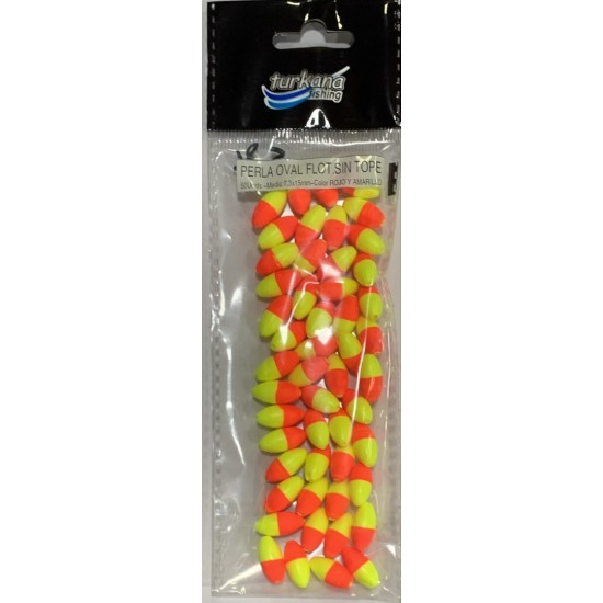 Perla Flotante Oval Turkana Roja/Amarilla