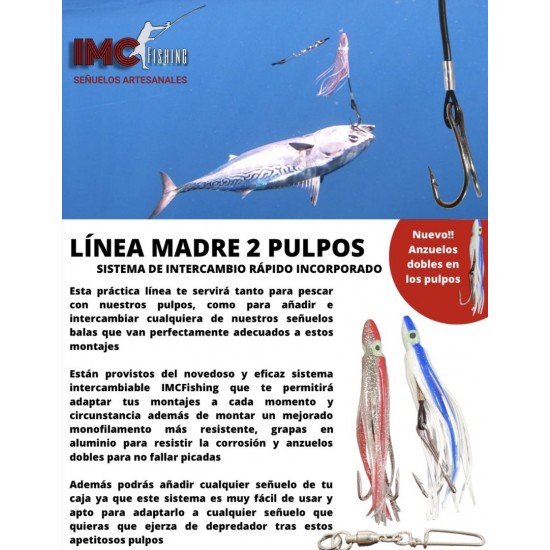 Imc Fishing Montaje Curri Bala + 2 Pulpos Color White Bait Curricán
